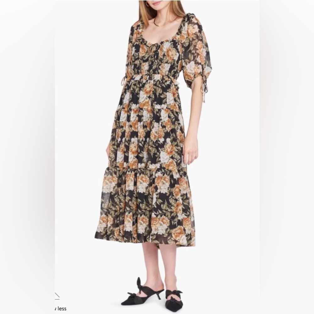 En Saison Floral Print Tiered Midi Dress (NWOT, Size S)